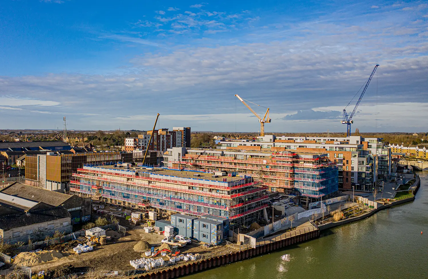 construction photo using drone photography