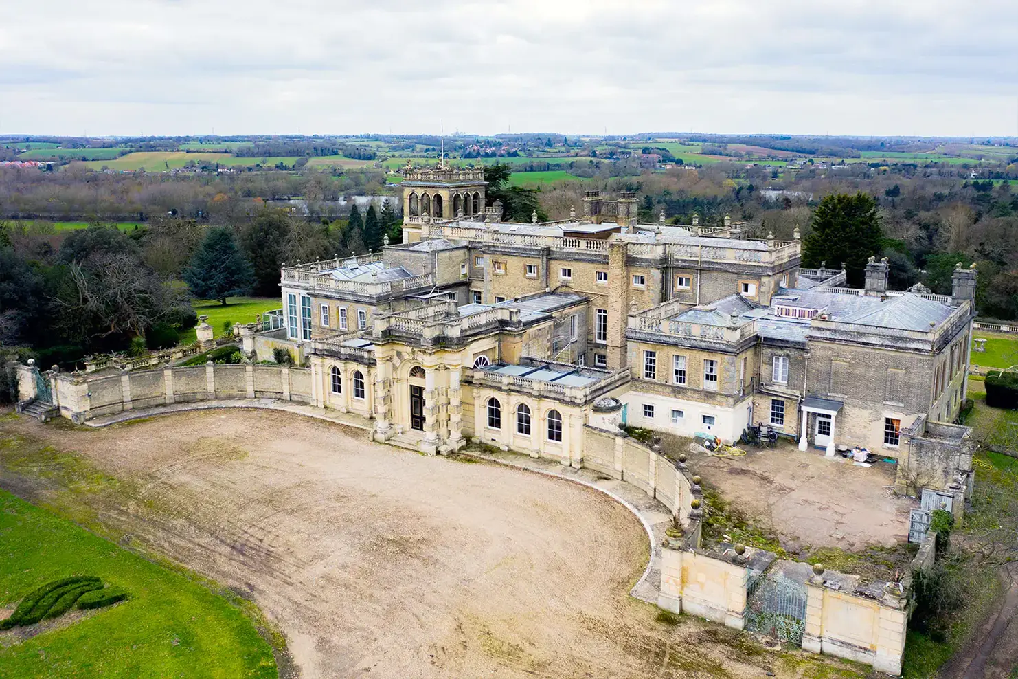 old building photo using aerial photography