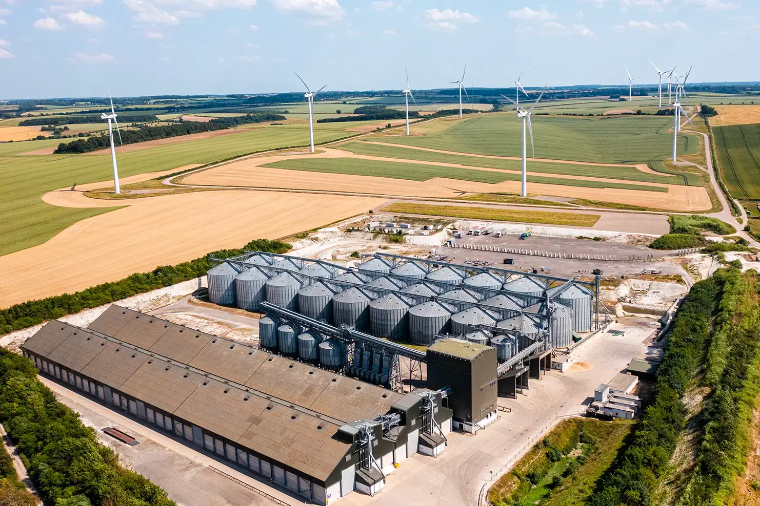 Drone photography capturing a factory