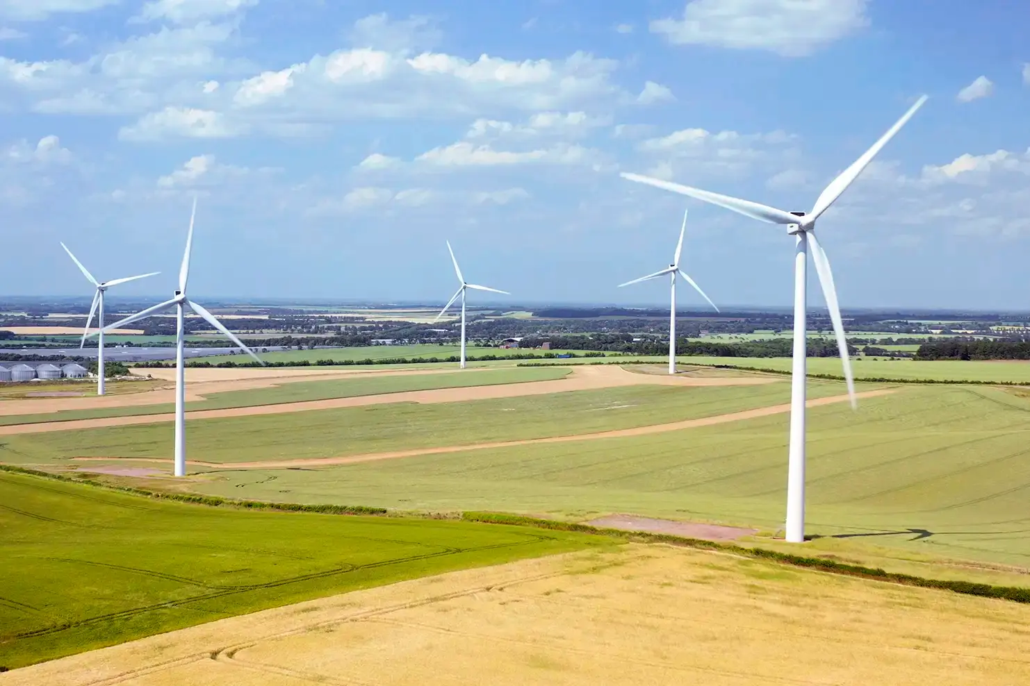 wind farm photo captured by drone