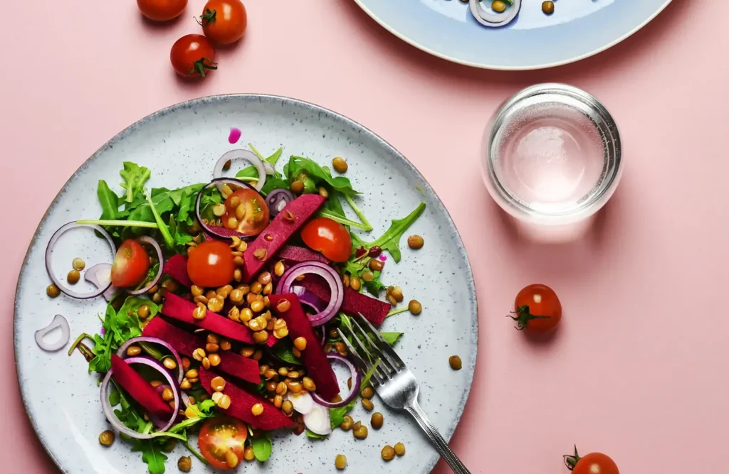 a tasty salad photo using creative food photography